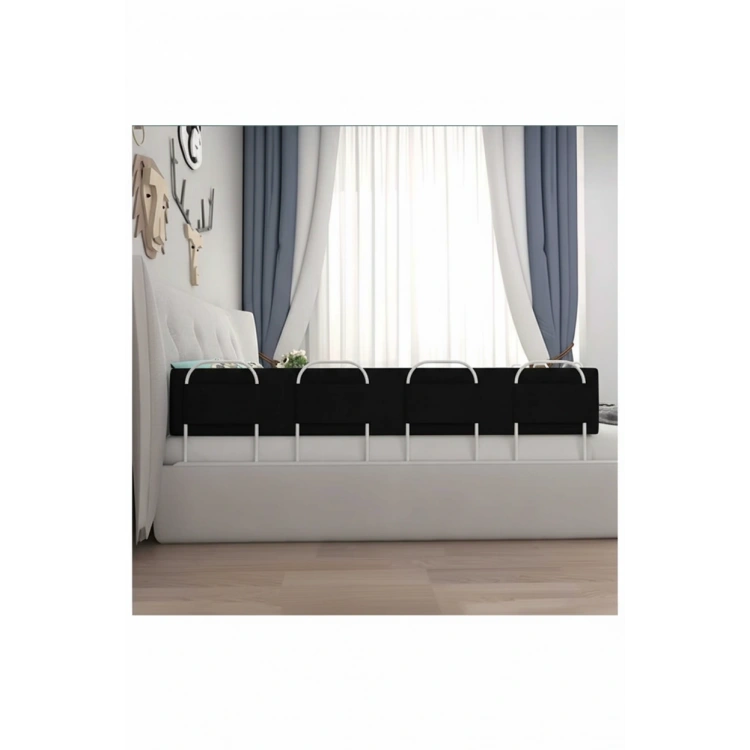 PRO Yumuşak Bebek Güvenlik Yatak Bariyeri Yatak Korkuluğu 200 Cm Tek Parça SİYAH