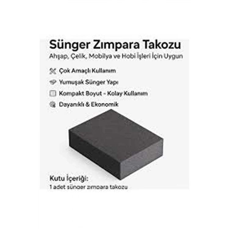 Yüzey Zımparası Hobi Çalışmaları Için Sünger Zımpara (2,5 X 7 X 9 cm ) Ahşap  Ve Metal uyumlu