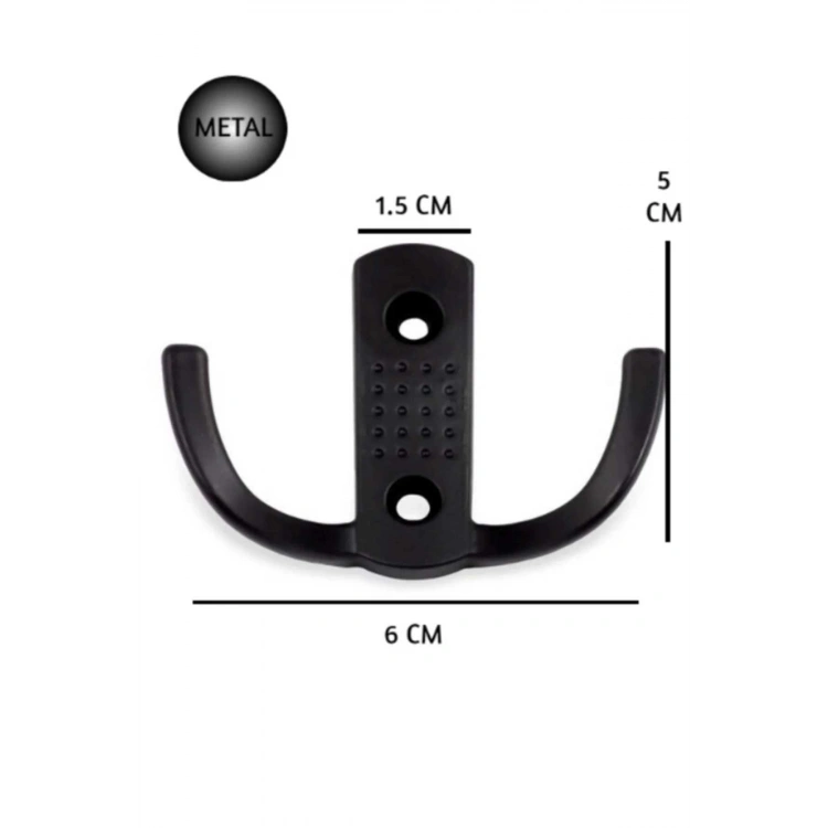 Noktalı Metal Askı Şık Portmanto Askılık Dolap Mobilya Askısı Siyah (vidalar Dahil)
