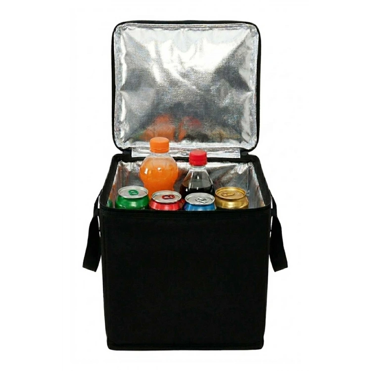 Termal Isı Yalıtımlı Termos Çanta 20L Geniş Hacimli Katlanabilir Soğutucu ve Sıcak Piknik Çantası siyah