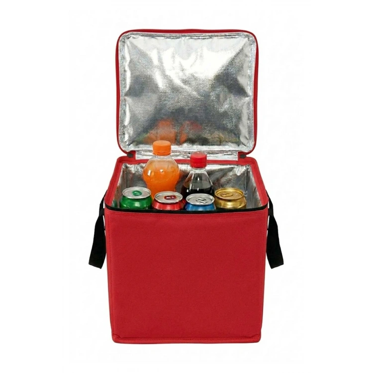Termal Isı Yalıtımlı Termos Çanta 20L Geniş Hacimli Katlanabilir Soğutucu ve Sıcak Piknik Çantası kırmızı