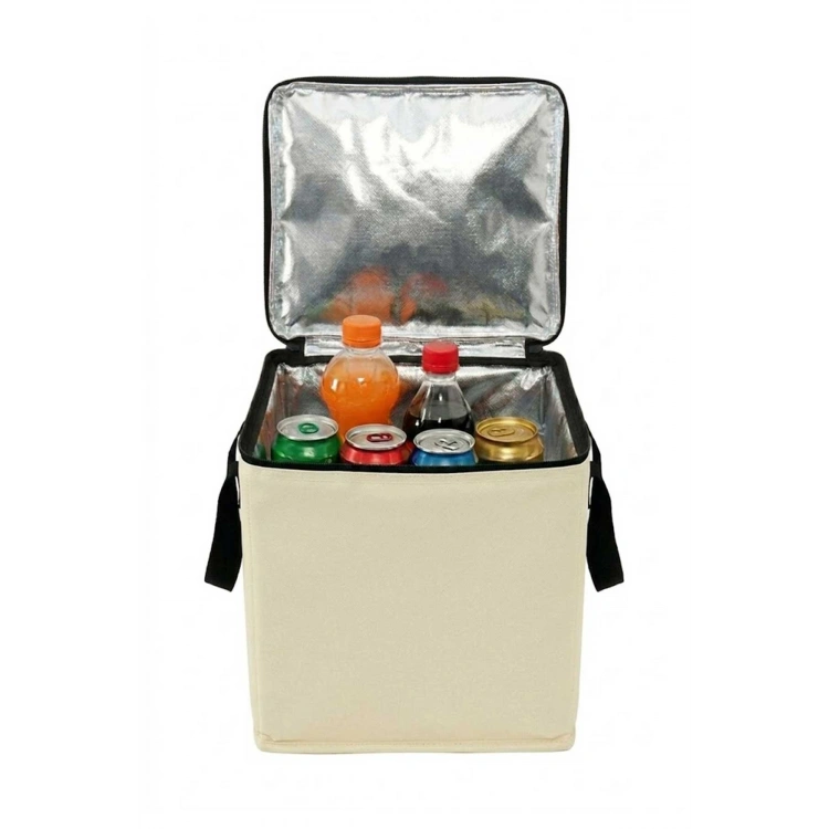 Termal Isı Yalıtımlı Termos Çanta 20L Geniş Hacimli Katlanabilir Soğutucu ve Sıcak Piknik Çantası krem
