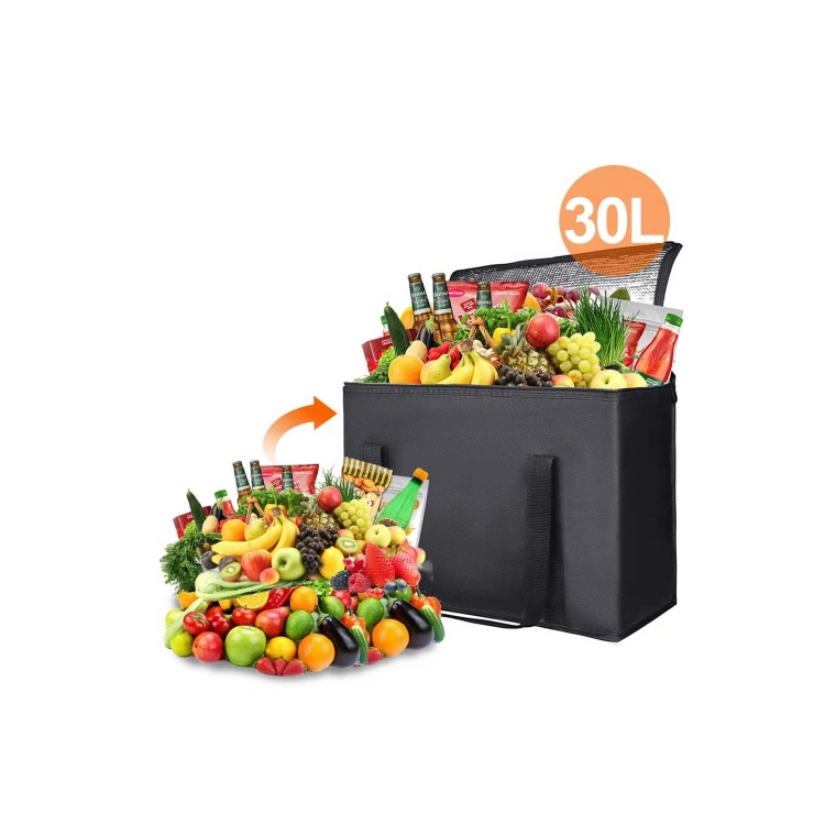 Termal Isı Yalıtımlı Termos Çanta 30L Büyük Boy Katlanabilir Soğutucu ve Sıcak Piknik Çantası