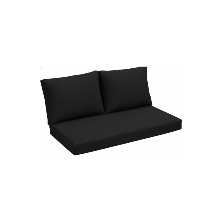 Bahçe minderi Seti Bank Minderi Seti 3 Parça büyük Koltuk Minderi SİYAH