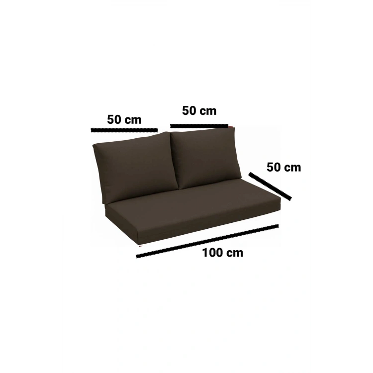 Bahçe minderi Seti Bank Minderi Seti 3 Parça büyük Koltuk Minderi KAHVE