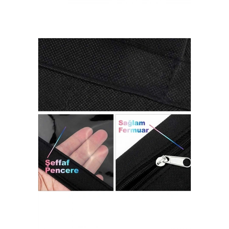 Şeffaf Pencereli Düzenleyici Kalemlik Fermuarlı Makyaj ve Seyahat Organizer Çantası Cüzdan 10 Adet