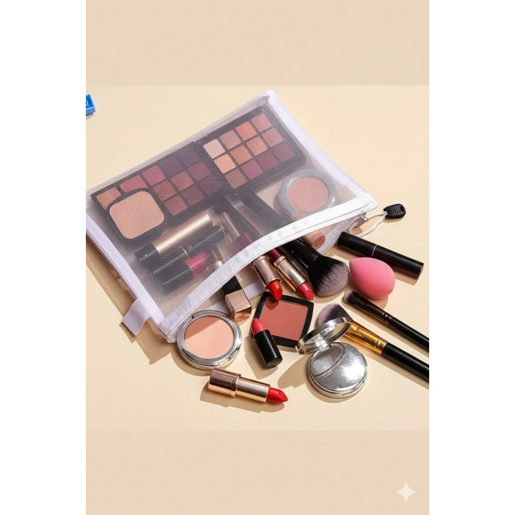 Şeffaf Makyaj Ve Kozmetik Çantası-taşınabilir Seyahat Banyo Saklama Çantası Organize 10 ADET