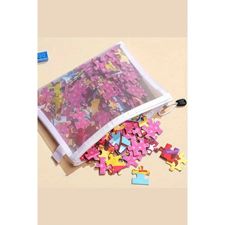 Şeffaf Fermuarlı Saklama Çantası Puzzle Çantası Organizatör Torbası Oyuncak Sepeti 10 ADET