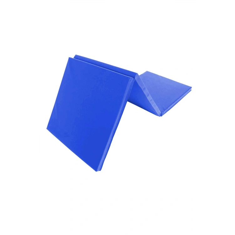 Üç Katlı Katlanabilir Kalın Spor Egzersiz Matı Temel Egzersiz Minderi Pilates Minderi 4CM Kalınlık Mavi