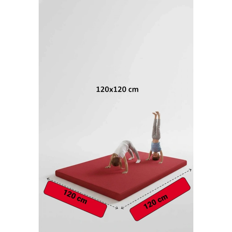 Çocuk Jimnastik Minderi 120x120x5 Cm 600 Denye Sıvı Geçirmez Kumaş Kaydırmmaz Yıkanabilir BÜYÜK BOY Kırmızı