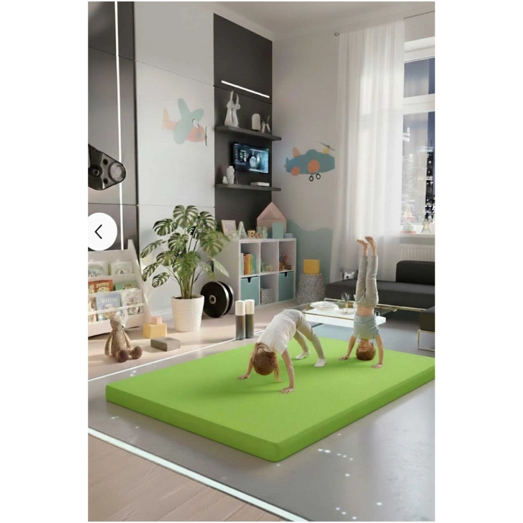 Çocuk Jimnastik Minderi 120x120x5 Cm 600 Denye Sıvı Geçirmez Kumaş Kaydırmmaz Yıkanabilir BÜYÜK BOY Yeşil