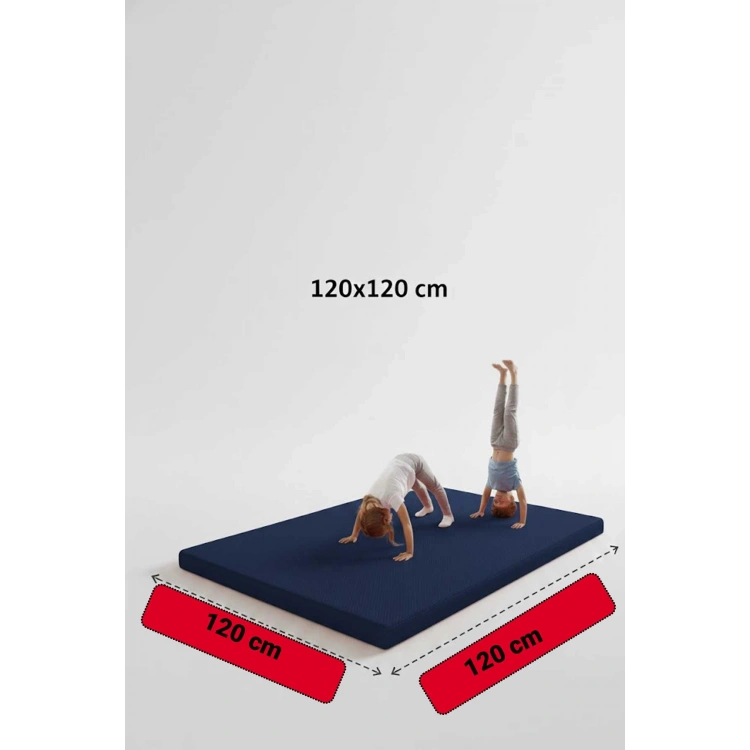 Çocuk Jimnastik Minderi 120x120x5 Cm 600 Denye Sıvı Geçirmez Kumaş Kaydırmmaz Yıkanabilir BÜYÜK BOY Lacivert