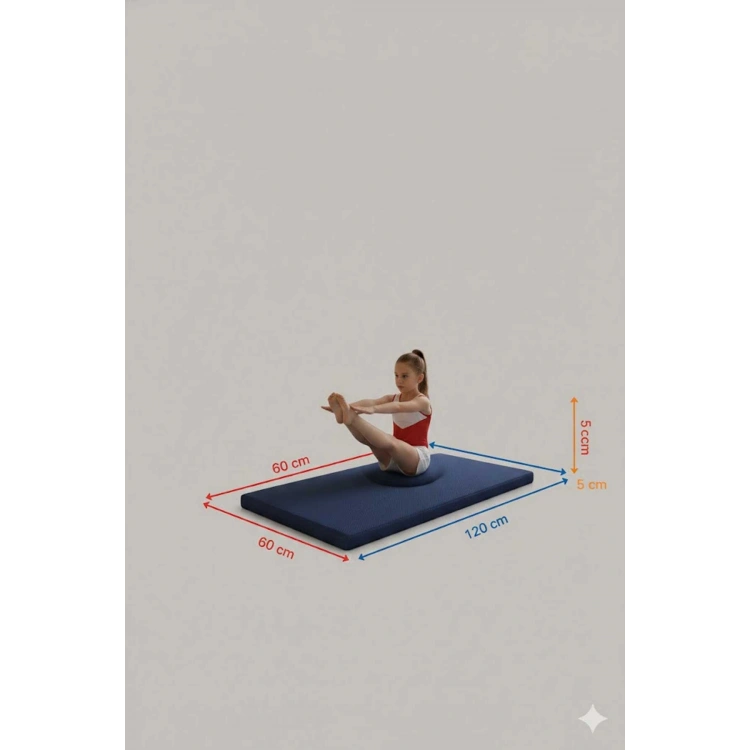 Çocuk Jimnastik Minderi 60x120x5 Cm 600 Denye Sıvı Geçirmez Kumaş Kaydırmmaz Yıkanabilir Lacivert