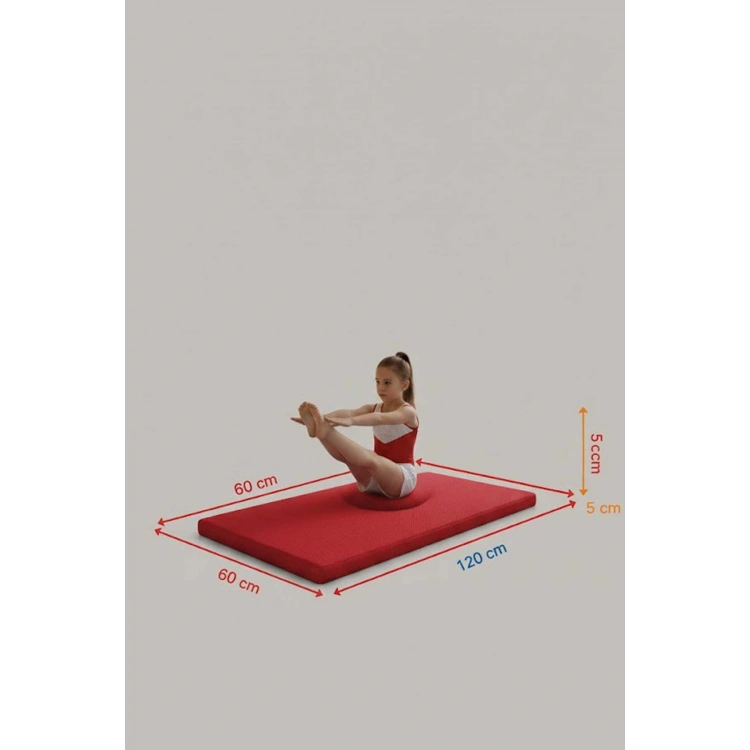 Çocuk Jimnastik Minderi 60x120x5 Cm 600 Denye Sıvı Geçirmez Kumaş Kaydırmmaz Yıkanabilir Kırmızı