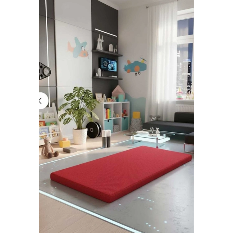 Çocuk Jimnastik Minderi 60x120x5 Cm 600 Denye Sıvı Geçirmez Kumaş Kaydırmmaz Yıkanabilir Kırmızı