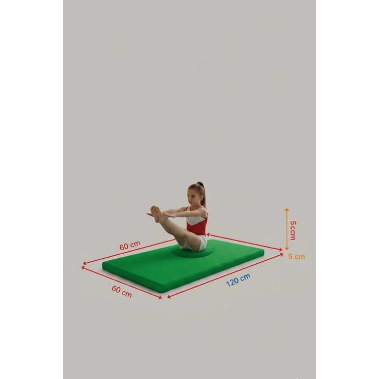 Çocuk Jimnastik Minderi 60x120x5 Cm 600 Denye Sıvı Geçirmez Kumaş Kaydırmmaz Yıkanabilir Yeşil