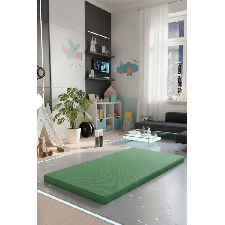 Çocuk Jimnastik Minderi 60x120x5 Cm 600 Denye Sıvı Geçirmez Kumaş Kaydırmmaz Yıkanabilir Yeşil