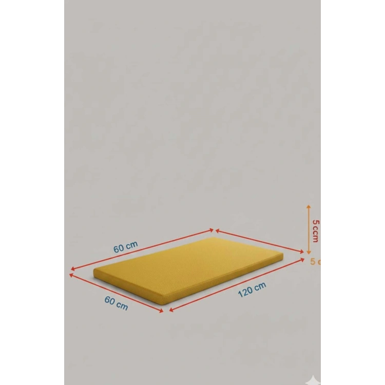 Çocuk Jimnastik Minderi 60x120x5 Cm 600 Denye Sıvı Geçirmez Kumaş Kaydırmmaz Yıkanabilir Sarı