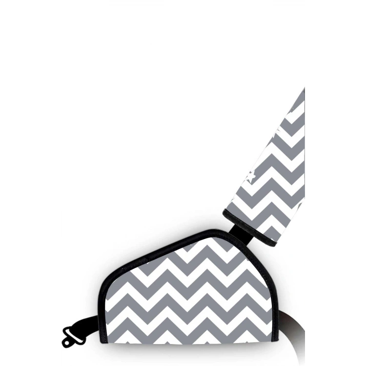 Araba Emniyet Kemeri Yastığı Oto Kemer Küçültme Seti Çocuk Baş Boyun Yastığı Kemer Daraltıcı GRİ ZİGZAG