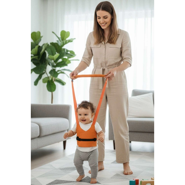 Yürüme Yardımcısı & Belden Kavramalı bebek yürüme desteği Baby Walker Turuncu