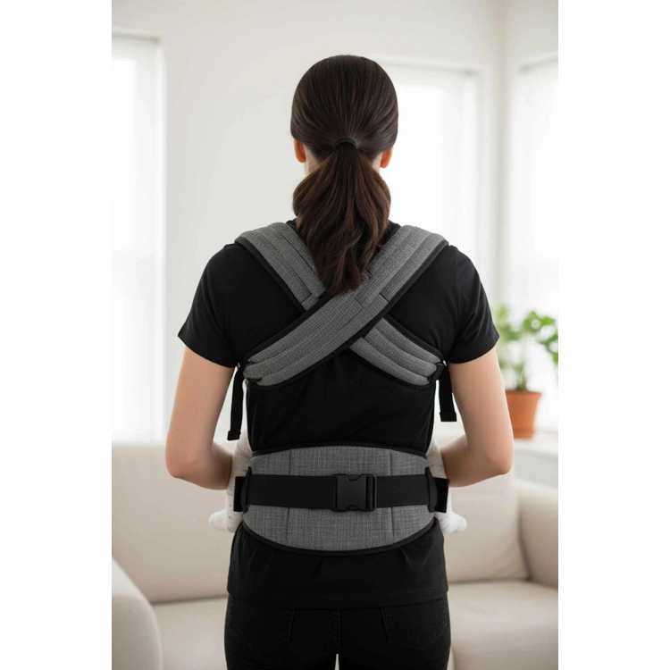 Relax Bel Destekli Bebek Kangurusu Çift Yönlü Kanguru - Ana Kucağı GRİ