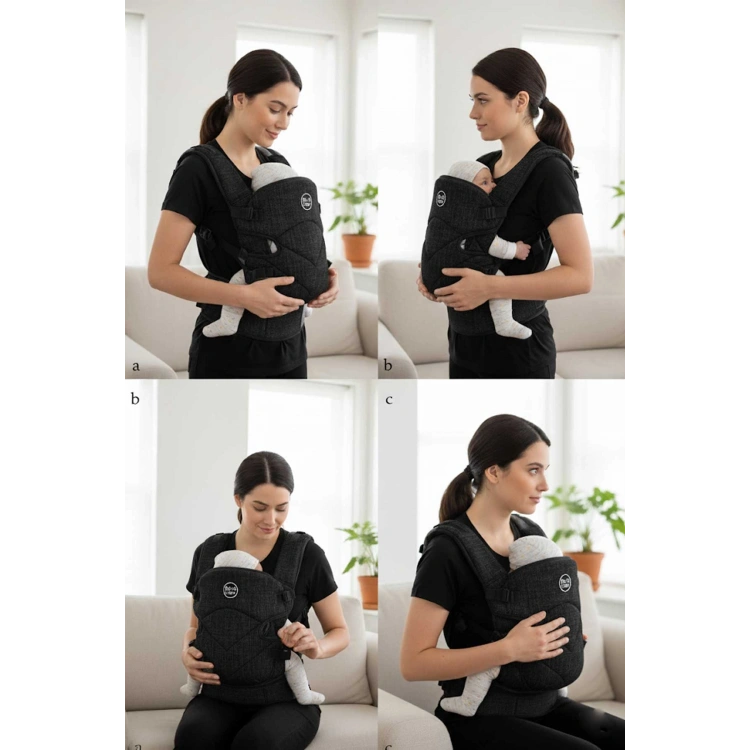 Relax Bel Destekli Bebek Kangurusu Çift Yönlü Kanguru - Ana Kucağı ANTRASİT