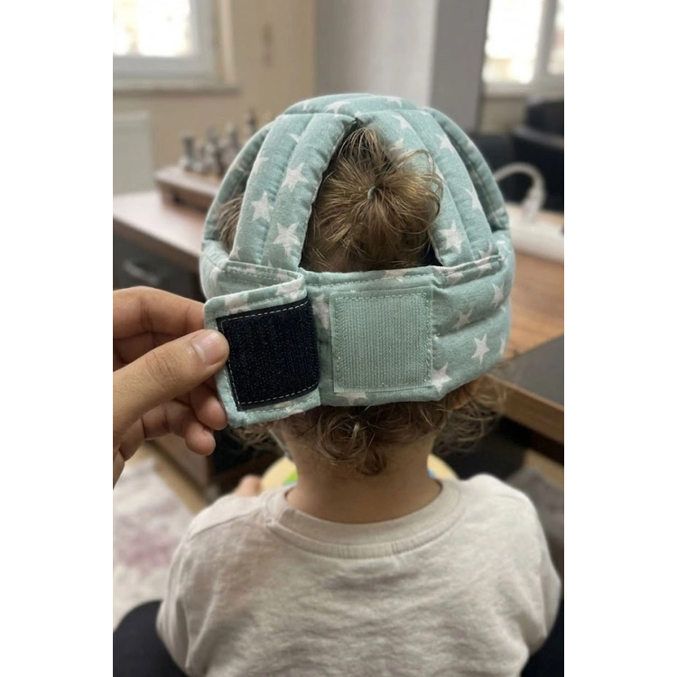Ayarlanabilir Bebek Çocuk Baş Kafa Koruma Güvenlik Kaskı - Bebek Kafa Koruyucu -YEŞİL YILDIZ