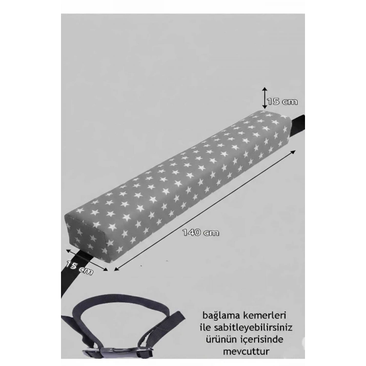 Yeni Nesil Sünger Yatak Bariyeri 140 cm GRİ YILDIZ