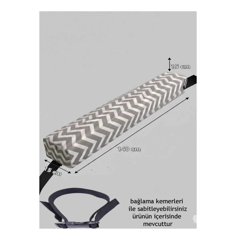 Yeni Nesil Sünger Yatak Bariyeri 140 cm GRİ ZİGZAG