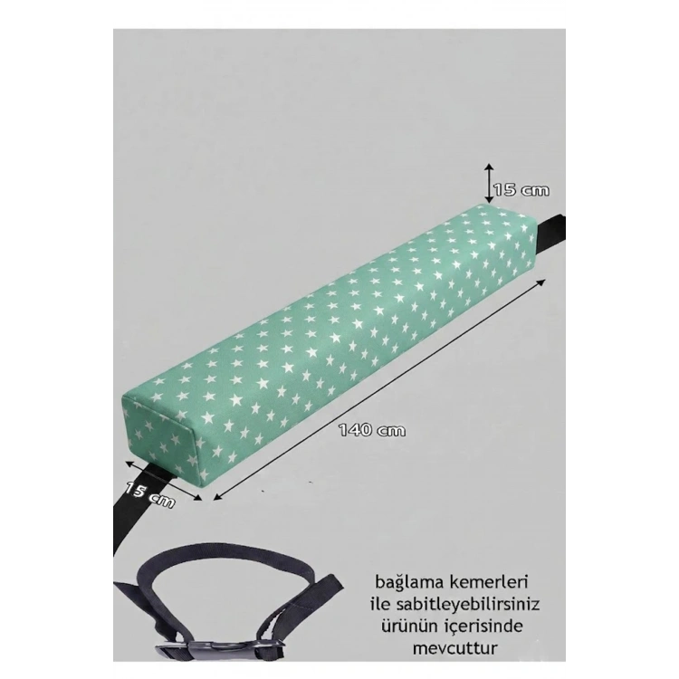 Yeni Nesil Sünger Yatak Bariyeri 140 cm yeşil yıldız
