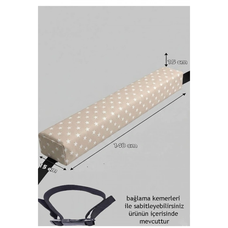 Yeni Nesil Sünger Yatak Bariyeri 140 cm bej yıldız