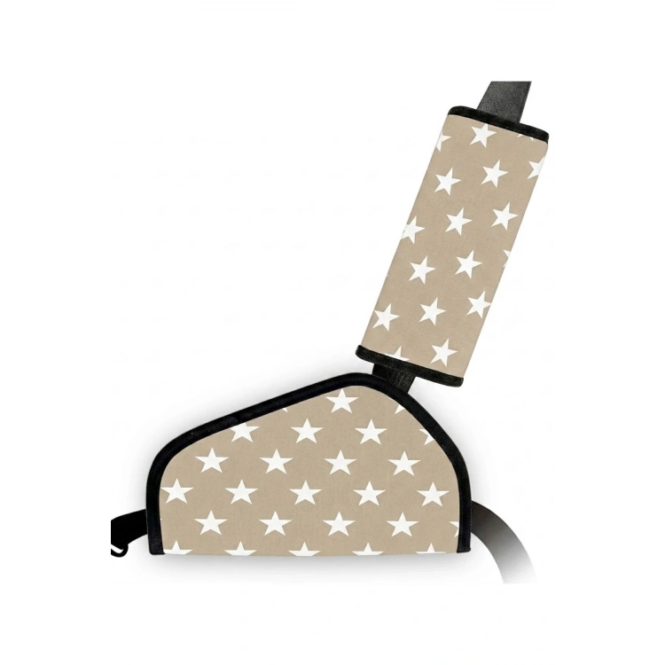 Araba Emniyet Kemeri Yastığı Oto Kemer Küçültme Seti Çocuk Baş Boyun Yastığı Kemer Daraltıcı bej YILDIZ