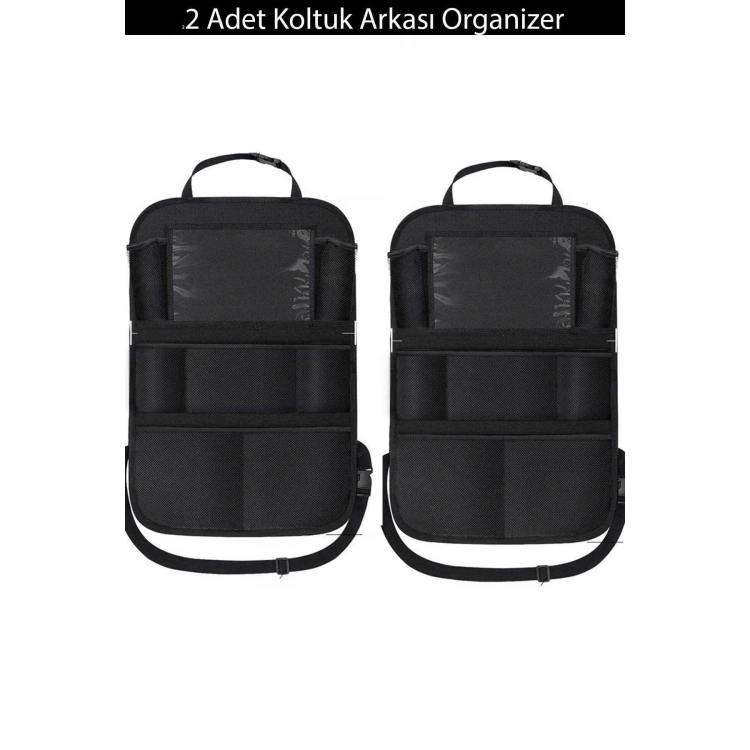 Araba Koltuk Arkası Eşya Düzenleyici Organizer Koltuk Arkası Koruyucu Tablet Cepli 2adet