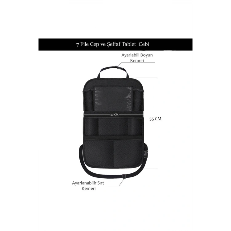 Araba Koltuk Arkası Eşya Düzenleyici Organizer Koltuk Arkası Koruyucu Tablet Cepli 2adet