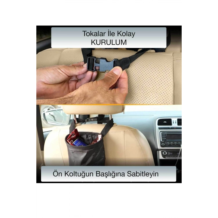 Araç İçi Çok Amaçlı Çöp Kutusu & Saklama Kutusu
