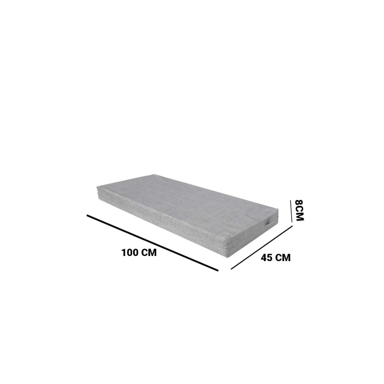 Bağlama Aparatlı Bahçe Balkon Bank Sandalye Minderi Ban Oturma Minderi 100x45x8 CM Grİ Kırçıl