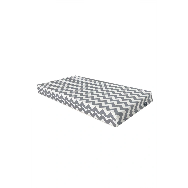 Bağlama Aparatlı Bahçe Balkon Bank Sandalye Minderi Ban Oturma Minderi 100x45x8 CM  Gri Zigzag