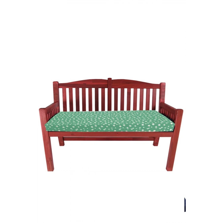 Bağlama Aparatlı Bahçe Balkon Bank Sandalye Minderi Ban Oturma Minderi 100x45x8 CM  Yeşil Yıldız