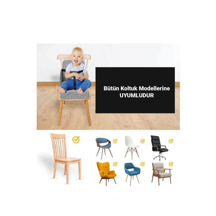 Bağlama Kemerli Mama Sandalyesi Sandalye Yükseltici Minder