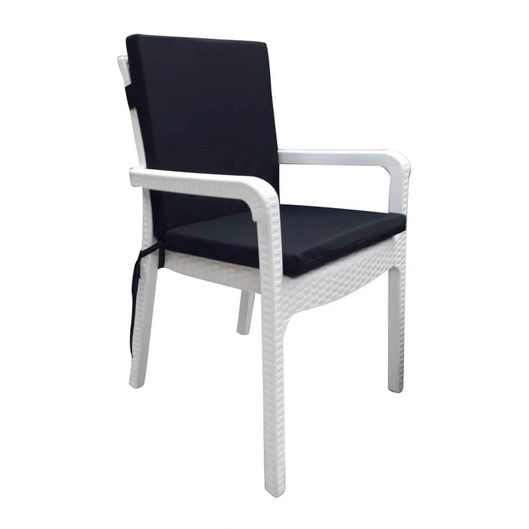 Bahçe Balkon Salon Siyah Sandalye Minderi (ARKALIKLI)