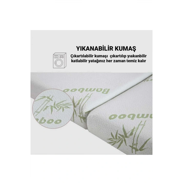 Bambu Katlanır Yatak, Yer Yatağı, Misafir Yatağı, Kamp Yatağı Sünger Katlanan Yatak 10CM Kalınlık