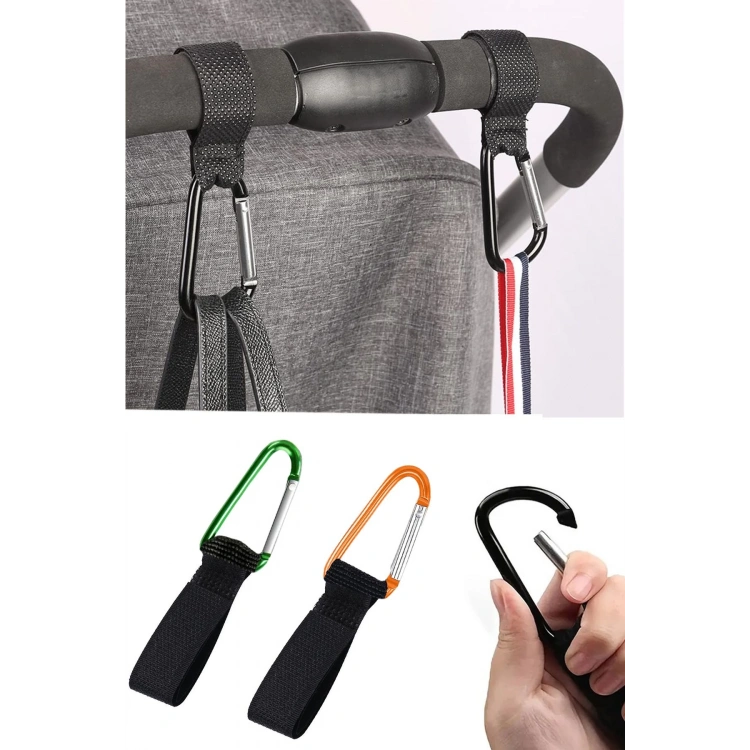 Bebek Arabası Çanta Asma Aparatı Puset Kancası & Bebek Arabası Askı Aparatı 5 Li Paket