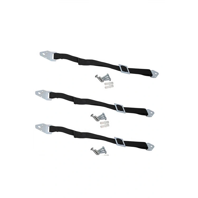 Bebek Çocuk Ve Deprem Koruyucu Mobilya Sabitleme Kemeri Metal Eşya Deprem Güvenliği Kayışı 3 Adet