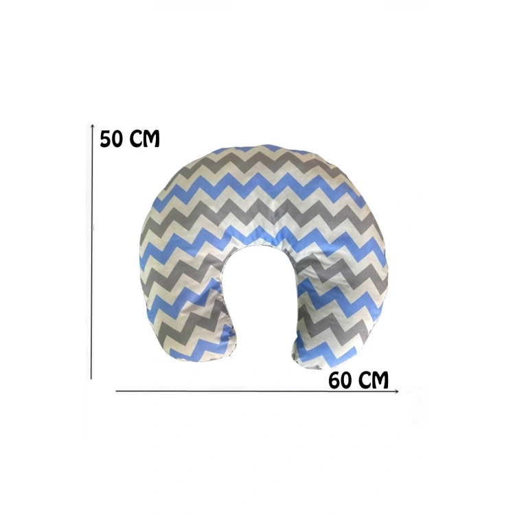Çift Taraflı Emzirme Yastığı Ve Destek Minderi Çift Taraflı Düz Kafa Sendromu Mavi Yıldız-mavi Zig