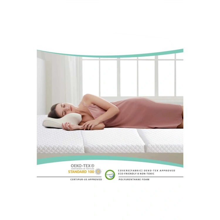 Çoton Kumaş Katlanabilir Yatak Taşınabilir Misafir Yatağı 8 CM Kalınlık