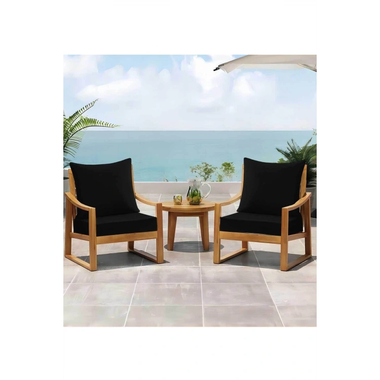 Dış Mekan Derin Koltuk Minderleri Sırtlıklı Puf lu Bahçe Minderi 1 SET