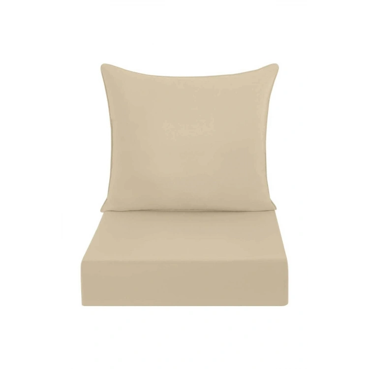 Dış Mekan Derin Koltuk Minderleri Sırtlıklı Puf lu Bahçe Minderi 1 SET