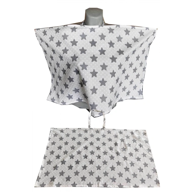 Duffel Emzirme Önlüğü Emzirme Örtüsü Gri Yıldız