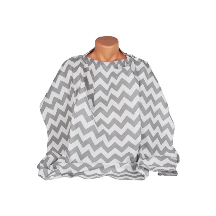 Duffel Emzirme Önlüğü Emzirme Örtüsü Gri-zizag