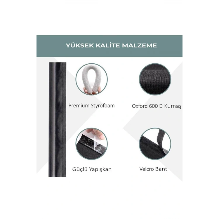 Kapı Altı Rüzgar Önleyici Isı Yalıtım Süngeri Eşik Altlığı Stoper Rüzgarlık Toz Soğuk 2adet Bej